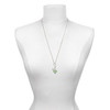 Lime Green Faceted Glass Spinner - Silver Plated Clip on Charm with Mini Year 2025 shown as a necklace pendant