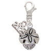 Silver Plated Sand Dollar Spinner - Silver Plated Clip on Charm with Mini Year 2025: Year to Remember Jewelry Gift - Celebrations