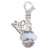 Silver Plated White Center Spinner - Silver Plated Clip on Charm with Mini Year 2025: Year to Remember Jewelry Gift - Celebrations