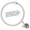 Silver Plated Diagonal Banded Barrel with Clear Crystals Spinner - Silver Plated Clip on Charm with Mini Year 2025 Jewelry Ideas and Examples