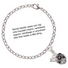 Silver Plated Diagonal Banded Barrel with Hot Pink Crystals Spinner - Silver Plated Clip on Charm with Mini Year 2025 Jewelry Ideas and Examples