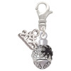 Silver Plated Black Spider on Web Spinner - Silver Plated Clip on Charm with Mini Year 2025: Year to Remember Jewelry Gift - Celebrations