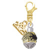 Gold-tone Black Spider on Web Spinner - Gold-tone Plated Clip on Charm with Mini Year 2025: Year to Remember Jewelry Gift - Celebrations