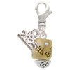 Two-tone Love Hope Faith Believe Spinner - Silver Plated Clip on Charm with Mini Year 2025: Year to Remember Jewelry Gift - Celebrations