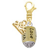 Gold-tone Love, Faith, Pray, Peace, Joy, Hope Spinner - Gold-tone Plated Clip on Charm with Mini Year 2025: Year to Remember Jewelry Gift - Celebrations