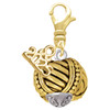 Gold-tone Large Rope with Cross Spinner - Gold-tone Plated Clip on Charm with Mini Year 2025: Year to Remember Jewelry Gift - Celebrations