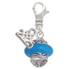 Silver Plated Hot Blue Center Spinner - Silver Plated Clip on Charm with Mini Year 2025: Year to Remember Jewelry Gift - Celebrations
