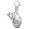 Silver Plated Barrel with AB Clear Crystal Stars Spinner - Silver Plated Clip on Charm with Mini Year 2025: Year to Remember Jewelry Gift - Celebrations