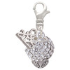 Silver Plated Clear Crystal Sparkle Spinner - Silver Plated Clip on Charm with Mini Year 2025: Year to Remember Jewelry Gift - Celebrations