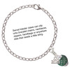 Silver Plated Green Crystal Sparkle Spinner - Silver Plated Clip on Charm with Mini Year 2025 Jewelry Ideas and Examples