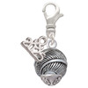 Silver Plated Feather Spinner - Silver Plated Clip on Charm with Mini Year 2025: Year to Remember Jewelry Gift - Celebrations