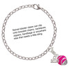 Silver Plated Hot Pink Softball with Stitching Spinner - Silver Plated Clip on Charm with Mini Year 2025 Jewelry Ideas and Examples