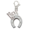 Silver Plated Horseshoe - Silver Plated Clip on Charm with Mini Year 2025: Year to Remember Jewelry Gift - Celebrations