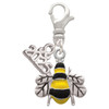 Silver Plated Enamel Bee - Silver Plated Clip on Charm with Mini Year 2025: Year to Remember Jewelry Gift - Celebrations
