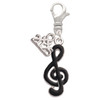 Silver Plated Black Clef - Silver Plated Clip on Charm with Mini Year 2025: Year to Remember Jewelry Gift - Celebrations