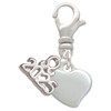 Silver Plated Small 2-D Puffy Heart - Silver Plated Clip on Charm with Mini Year 2025: Year to Remember Jewelry Gift - Celebrations