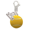 Silver Plated Large Tennis Ball - Silver Plated Clip on Charm with Mini Year 2025: Year to Remember Jewelry Gift - Celebrations