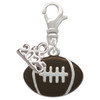 Silver Plated Large Enamel Football - Silver Plated Clip on Charm with Mini Year 2025: Year to Remember Jewelry Gift - Celebrations