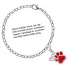 Silver Plated Large Red Paw - Silver Plated Clip on Charm with Mini Year 2025 Jewelry Ideas and Examples
