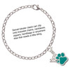 Silver Plated Large Teal Paw - Silver Plated Clip on Charm with Mini Year 2025 Jewelry Ideas and Examples