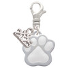 Silver Plated Large White Paw - Silver Plated Clip on Charm with Mini Year 2025: Year to Remember Jewelry Gift - Celebrations