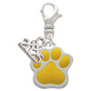 Silver Plated Large Yellow Paw - Silver Plated Clip on Charm with Mini Year 2025: Year to Remember Jewelry Gift - Celebrations