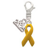 Silver Plated Yellow Ribbon - Silver Plated Clip on Charm with Mini Year 2025: Year to Remember Jewelry Gift - Celebrations