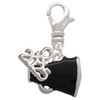 Silver Plated Small Black Megaphone - Silver Plated Clip on Charm with Mini Year 2025: Year to Remember Jewelry Gift - Celebrations