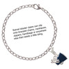 Silver Plated Small Navy Blue Megaphone - Silver Plated Clip on Charm with Mini Year 2025 Jewelry Ideas and Examples