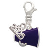Silver Plated Small Purple Megaphone - Silver Plated Clip on Charm with Mini Year 2025: Year to Remember Jewelry Gift - Celebrations