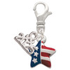 Silver Plated Mini USA Patriotic Star - Silver Plated Clip on Charm with Mini Year 2025: Year to Remember Jewelry Gift - Celebrations