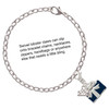 Silver Plated Blue Present - Silver Plated Clip on Charm with Mini Year 2025 Jewelry Ideas and Examples