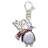 Silver Plated Penguin with Scarf - Silver Plated Clip on Charm with Mini Year 2025: Year to Remember Jewelry Gift - Celebrations