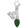 Silver Plated Green Christmas Light - Silver Plated Clip on Charm with Mini Year 2025: Year to Remember Jewelry Gift - Celebrations
