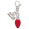 Silver Plated Red Christmas Light - Silver Plated Clip on Charm with Mini Year 2025: Year to Remember Jewelry Gift - Celebrations