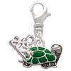 Silver Plated Green Side Turtle - Silver Plated Clip on Charm with Mini Year 2025: Year to Remember Jewelry Gift - Celebrations