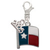 Silver Plated Texas Flag - Lone Star - Silver Plated Clip on Charm with Mini Year 2025: Year to Remember Jewelry Gift - Celebrations