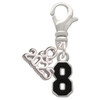 Silver Plated Black Number - 8 - Silver Plated Clip on Charm with Mini Year 2025: Year to Remember Jewelry Gift - Celebrations