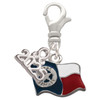 Silver Plated Texas Flag - Ranger - Silver Plated Clip on Charm with Mini Year 2025: Year to Remember Jewelry Gift - Celebrations