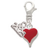 Silver Plated Small Long Red Heart - Silver Plated Clip on Charm with Mini Year 2025: Year to Remember Jewelry Gift - Celebrations