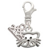 Silver Plated Open Cat Face - Silver Plated Clip on Charm with Mini Year 2025: Year to Remember Jewelry Gift - Celebrations