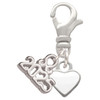 Silver Plated Mini Two Sided White Heart - Silver Plated Clip on Charm with Mini Year 2025: Year to Remember Jewelry Gift - Celebrations