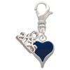 Silver Plated Small Long Blue Heart - Silver Plated Clip on Charm with Mini Year 2025: Year to Remember Jewelry Gift - Celebrations