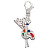 Silver Plated Paint Palette - Silver Plated Clip on Charm with Mini Year 2025: Year to Remember Jewelry Gift - Celebrations