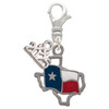 Silver Plated Texas Outline with Flag - Silver Plated Clip on Charm with Mini Year 2025: Year to Remember Jewelry Gift - Celebrations