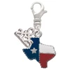 Silver Plated Texas with Rope Border - Silver Plated Clip on Charm with Mini Year 2025: Year to Remember Jewelry Gift - Celebrations