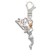 Silver Plated Basketball Player Girl - Silver Plated Clip on Charm with Mini Year 2025: Year to Remember Jewelry Gift - Celebrations