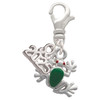 Silver Plated Mini Green Tree Frog - Silver Plated Clip on Charm with Mini Year 2025: Year to Remember Jewelry Gift - Celebrations