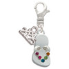 Silver Plated Multicolored Crystal Flip Flop - Silver Plated Clip on Charm with Mini Year 2025: Year to Remember Jewelry Gift - Celebrations
