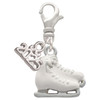Silver Plated White Ice Skates - Silver Plated Clip on Charm with Mini Year 2025: Year to Remember Jewelry Gift - Celebrations